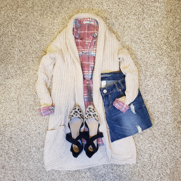 Maurices Sweaters - Maurices Women's Cable Knit Duster Cardigan Cream